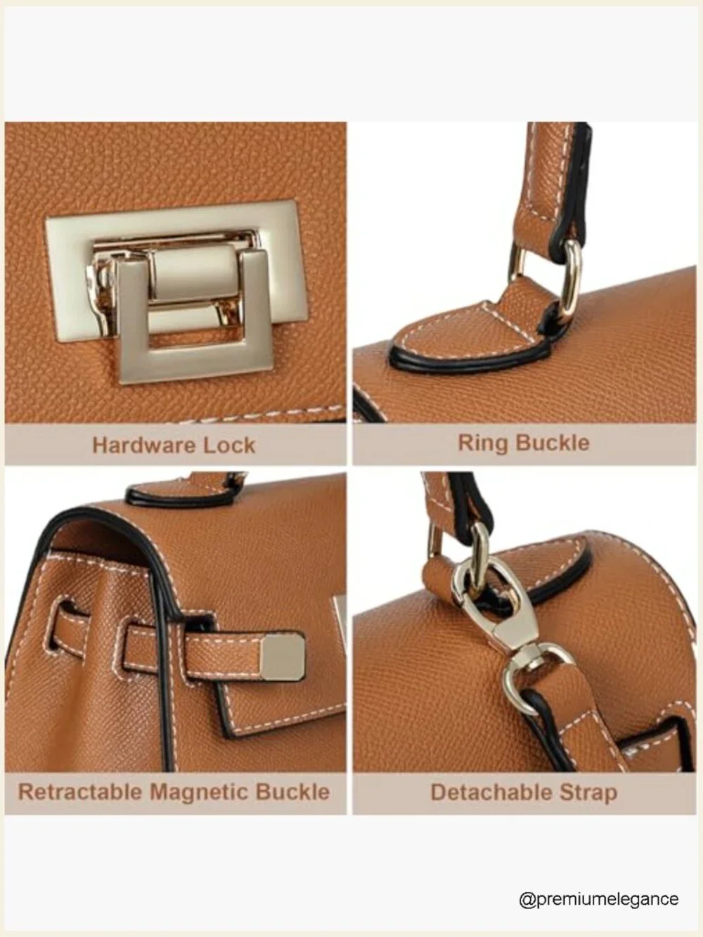 Mini Satchel Bag Top Handle Purse Small Crossbody Faux Leather Handbag